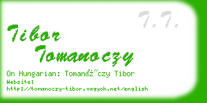 tibor tomanoczy business card